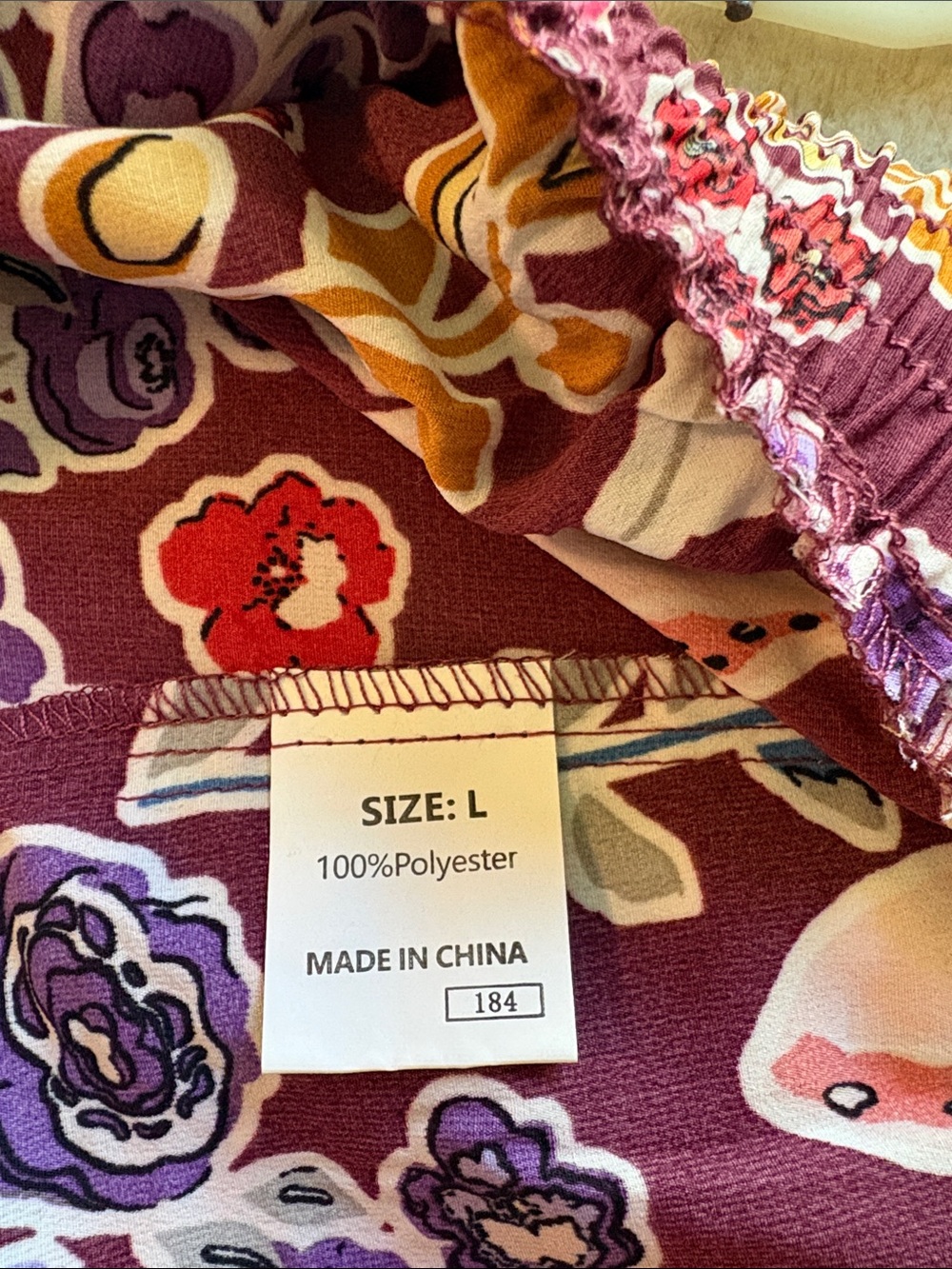 Tiered Floral Midi Skirt in Burgundy - Picture 7 of 8